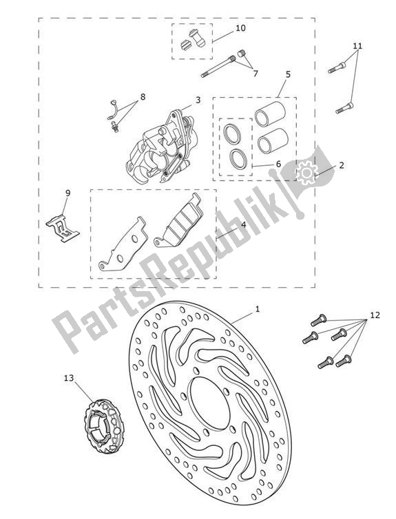 Todas las partes para Break Front de Triumph Bobber UP TO AC 1195 1200 2017 - 2018