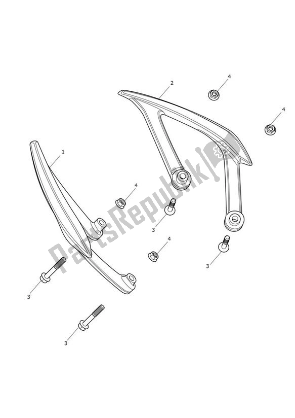All parts for the Grab Rails of the Triumph Street Triple R UP TO VIN 982751 765 2017 - 2020