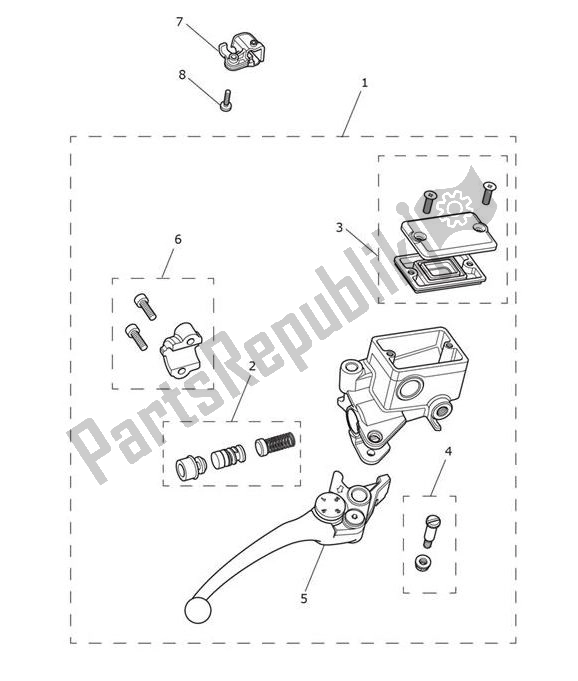 All parts for the Master Cylinder Assy Front of the Triumph Tiger 660 Sport 2021 - 2024