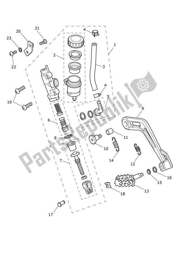 Tutte le parti per il Master Cylinder Assy Rear del Triumph Tiger 1200 Rally PRO 1215 2022 - 2024