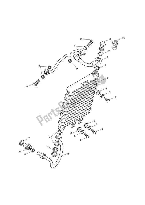 Todas as partes de Oil Cooling do Triumph Bonneville EFI UP TO VIN 380776 865 2008 - 2011