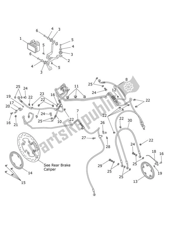 All parts for the Abs of the Triumph Tiger XR UP TO VIN 855531 1215 2015 - 2017