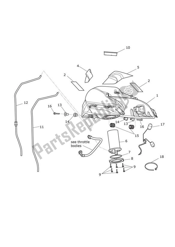 Toutes les pièces pour le Réservoir D'essence du Triumph Tiger XCX UP TO VIN 855531 1215 2015 - 2017