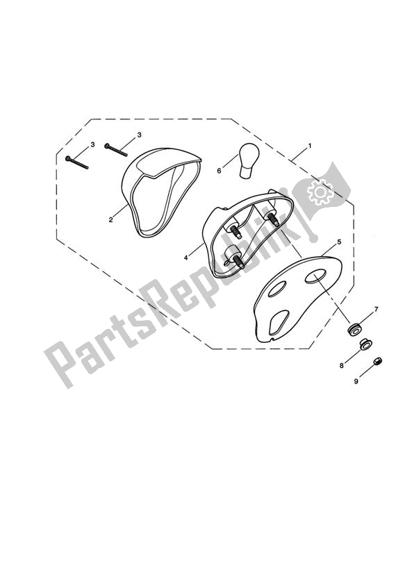 All parts for the Rear Light of the Triumph Speedmaster EFI UP TO VIN 469049 865 2007 - 2011