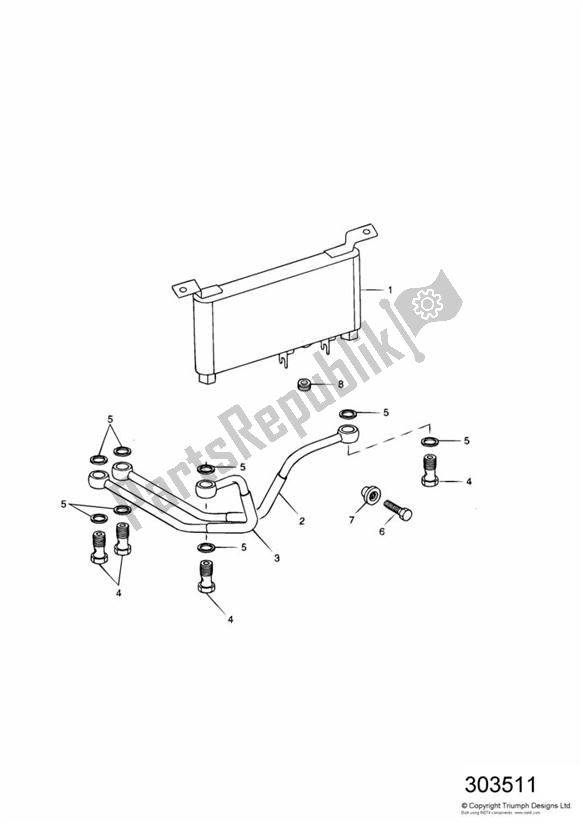 Tutte le parti per il Oil Cooling del Triumph Sprint ST 955I From VIN 139277 2002 - 2004