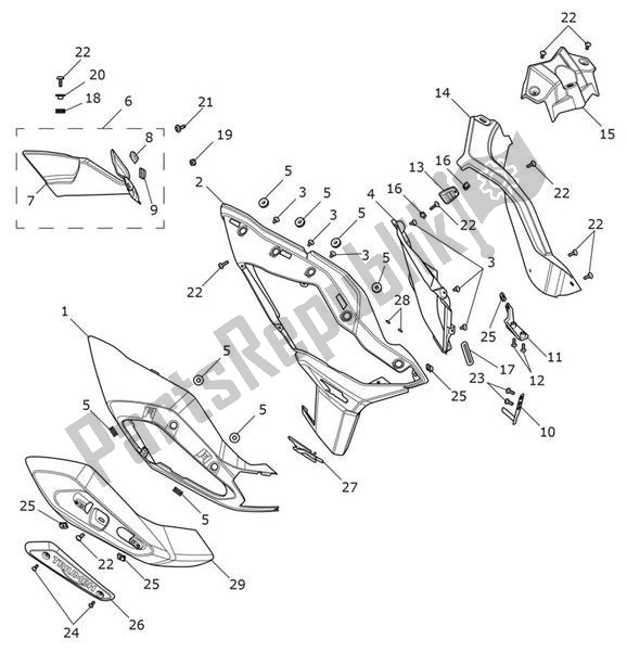All parts for the Fairing Right of the Triumph Tiger 1200 XRX 1215 2018 - 2020