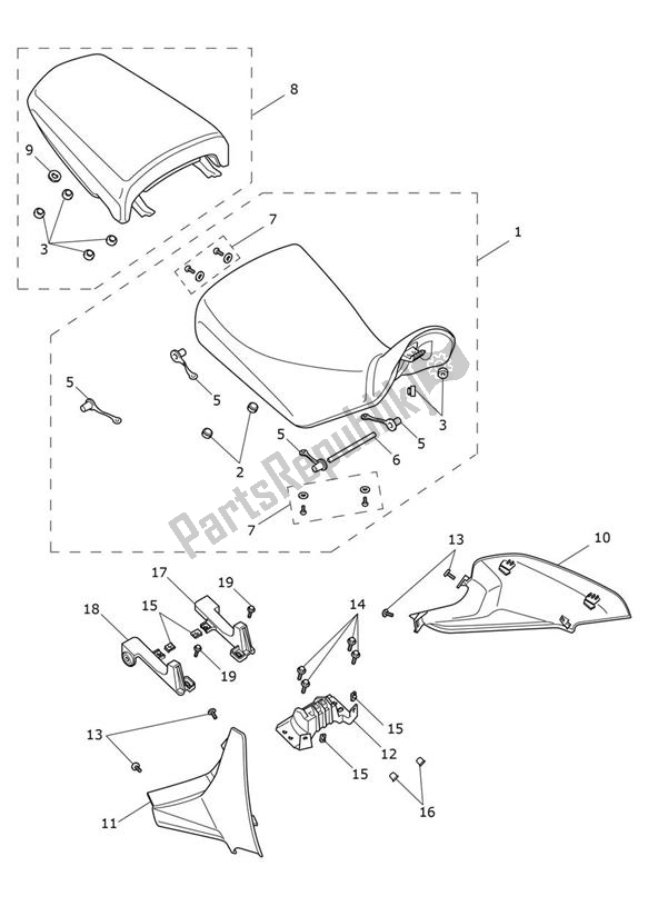 All parts for the Seats of the Triumph Tiger 900 Rally PRO UP TO BP 4995 888 2020 - 2021