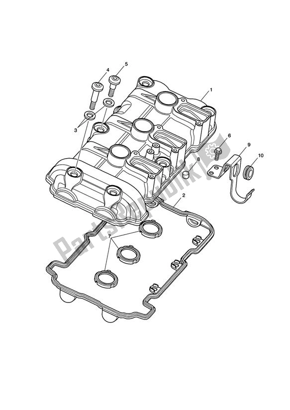 Alle onderdelen voor de Camshaft Cover van de Triumph Tiger Sport UP TO VIN 750469 1050 2013 - 2021