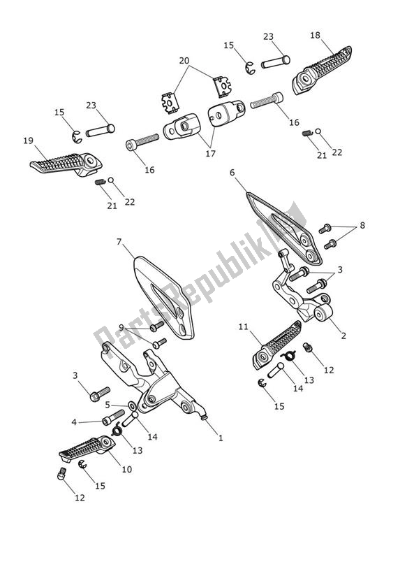 Tutte le parti per il Footrests - Speed Twin From Vin Ae2311 del Triumph Speed Twin From VIN AE 2311 1200 2021 - 2024