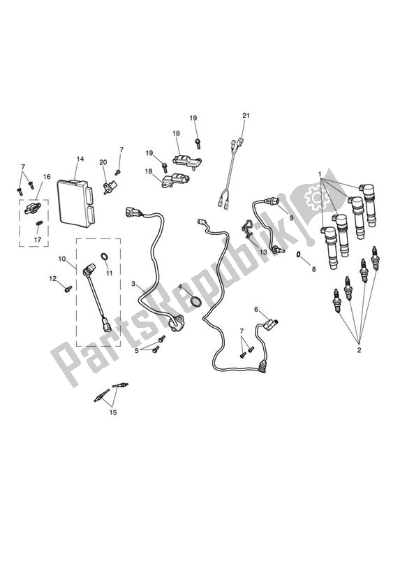All parts for the Engine Management of the Triumph Thunderbird 1600 & 1700 1597 2009 - 2015
