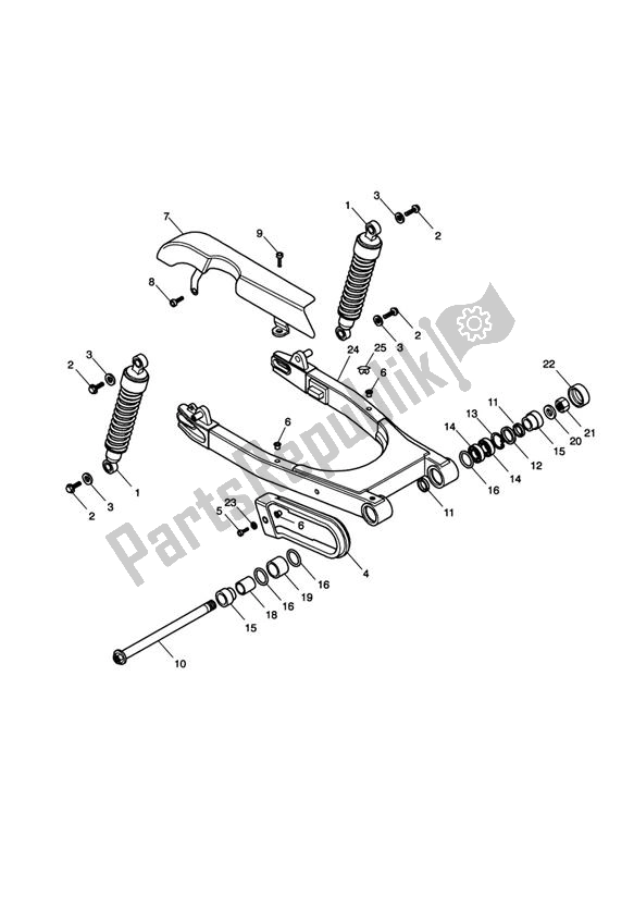 Toutes les pièces pour le Bras Oscillant du Triumph Scrambler Carburator UP TO 2007 865 2006 - 2008