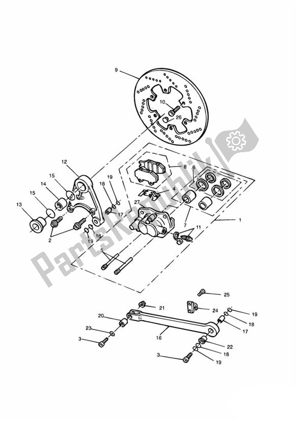 All parts for the Break Rear of the Triumph Speed Triple Carburator 885 1994 - 1997