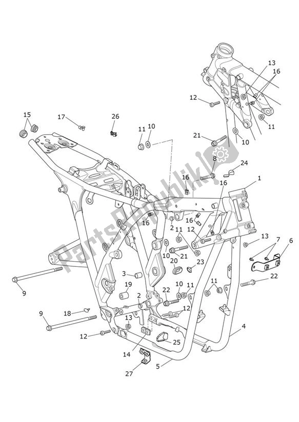 All parts for the Main Frame Assembly - Street Scrambler From Vin Ab9837 of the Triumph Street Scrambler From AB 9837 900 2019 - 2021