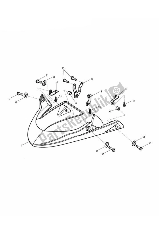 Wszystkie części do Bugspoiler Triumph Speed Triple 1050 UP TO VIN 333178 2005 - 2010