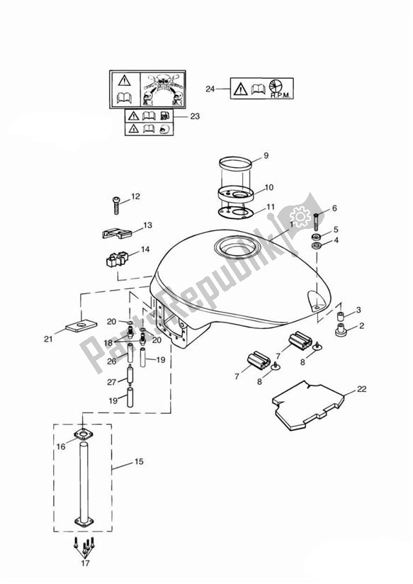 Todas las partes para Depósito De Combustible de Triumph Speed Triple 955I From VIN 141872 2002 - 2004