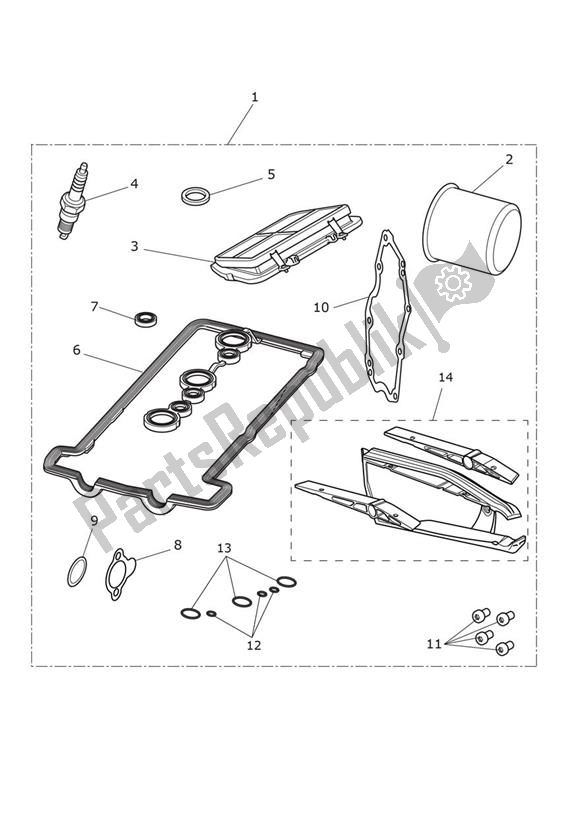 Toutes les pièces pour le Servicekit From Vin 745921 du Triumph Tiger XCA UP TO VIN 855531 1215 2015 - 2017