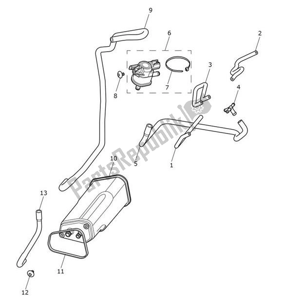 Alle onderdelen voor de Evap System van de Triumph Tiger 1200 XRX 1215 2018 - 2020