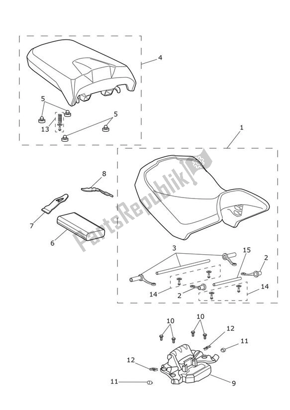 Alle onderdelen voor de Seats - Explorer Xr van de Triumph Explorer XR 1215 2012 - 2019