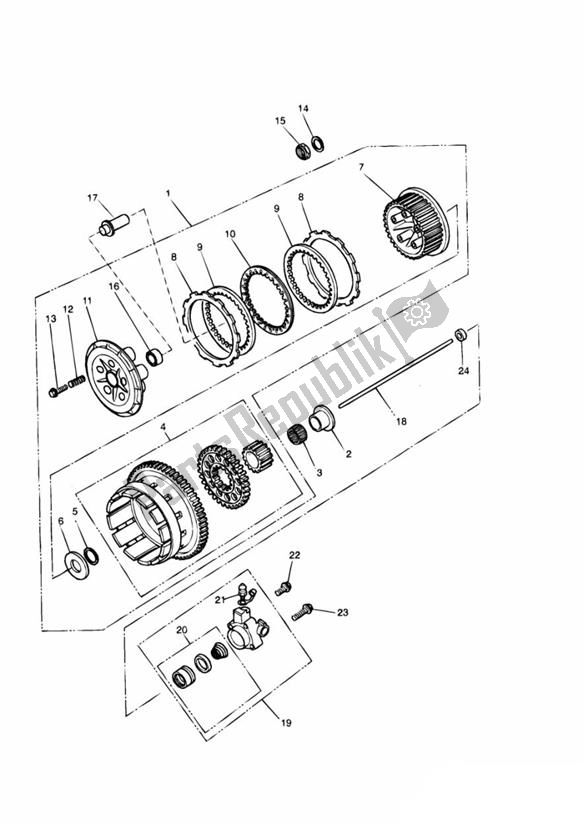 Todas las partes para Clutch - T400 de Triumph Tiger T 400 Carbs 885 1993 - 1998