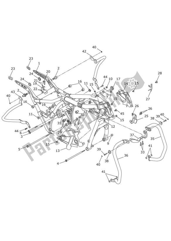 Wszystkie części do Main Frame Assembly With Bars Triumph Thunderbird LT 1699 2014 - 2018