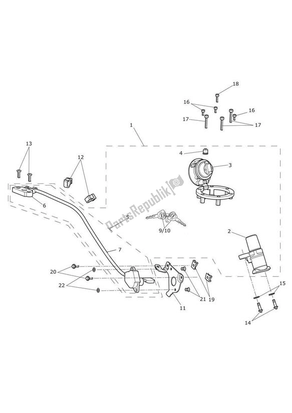 Todas las partes para Conjunto De Cerradura de Triumph Speed Triple R From VIN 735437 1050 2016 - 2018