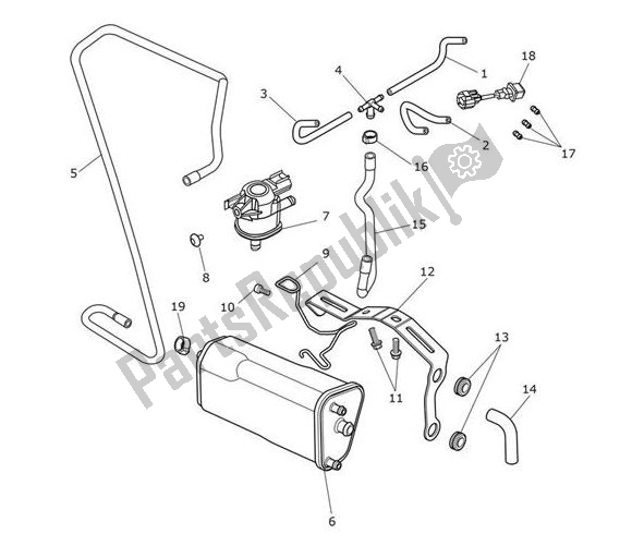All parts for the Evap System of the Triumph Tiger XCX From VIN 855532 1215 2018 - 2020