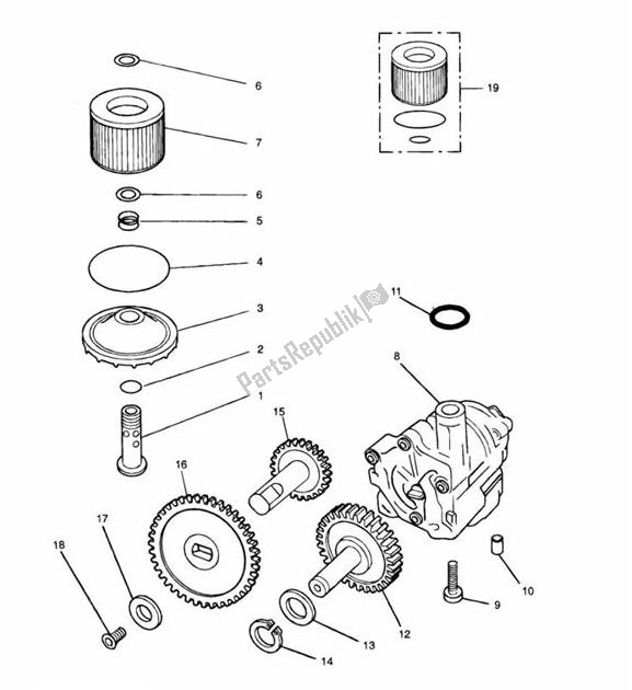 Tutte le parti per il Oilpump Lubrication del Triumph Trident 750 & 900 748 1990 - 1998