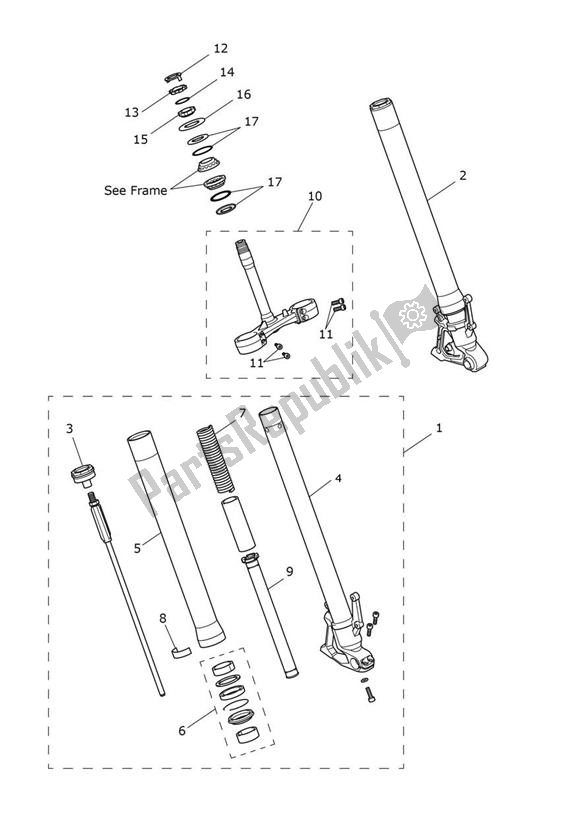 Tutte le parti per il Sospensioni Anteriori del Triumph Tiger 900 V5 888 2020 - 2024