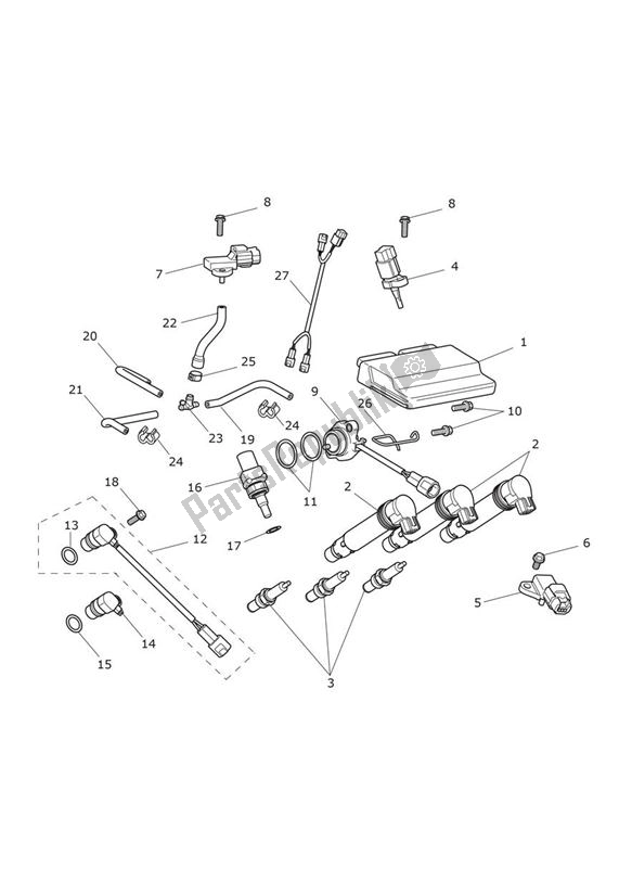 All parts for the Engine Management of the Triumph Daytona 675 From VIN 564948 2017 - 2018