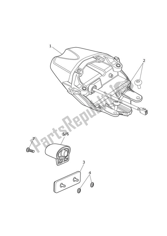 All parts for the Rear Light of the Triumph Daytona R From VIN 564948 675 2017 - 2018