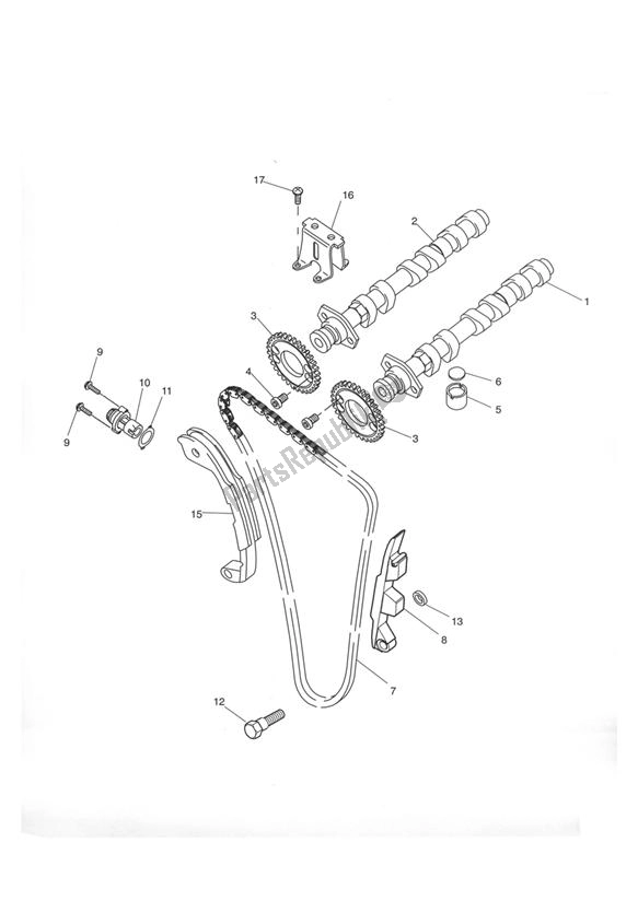 Toutes les pièces pour le Camshafts Timing Chain du Triumph Tiger 955I Cast Wheels 2001 - 2006