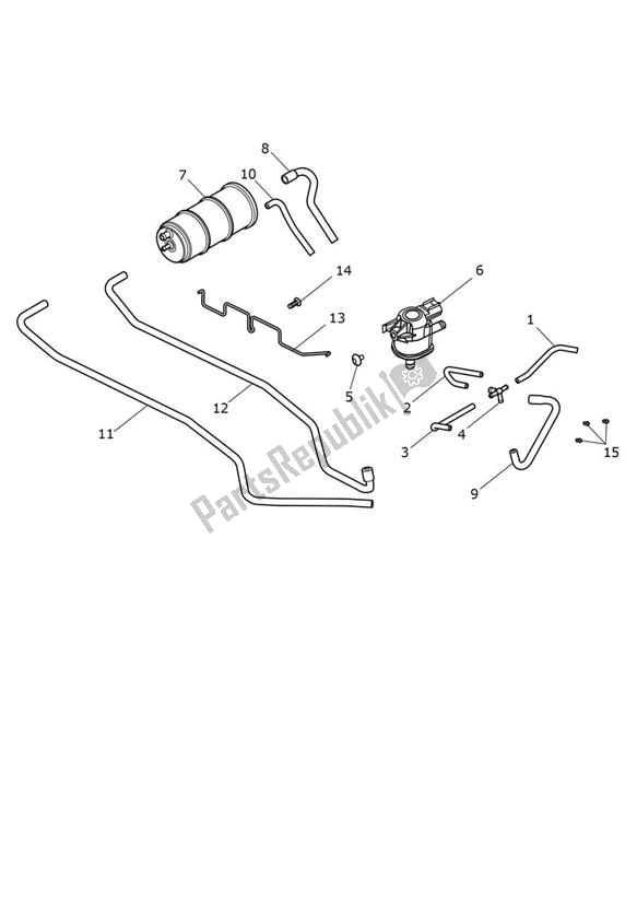 All parts for the Evap System of the Triumph Street Triple RS From VIN BF 1297 765 2021 - 2024