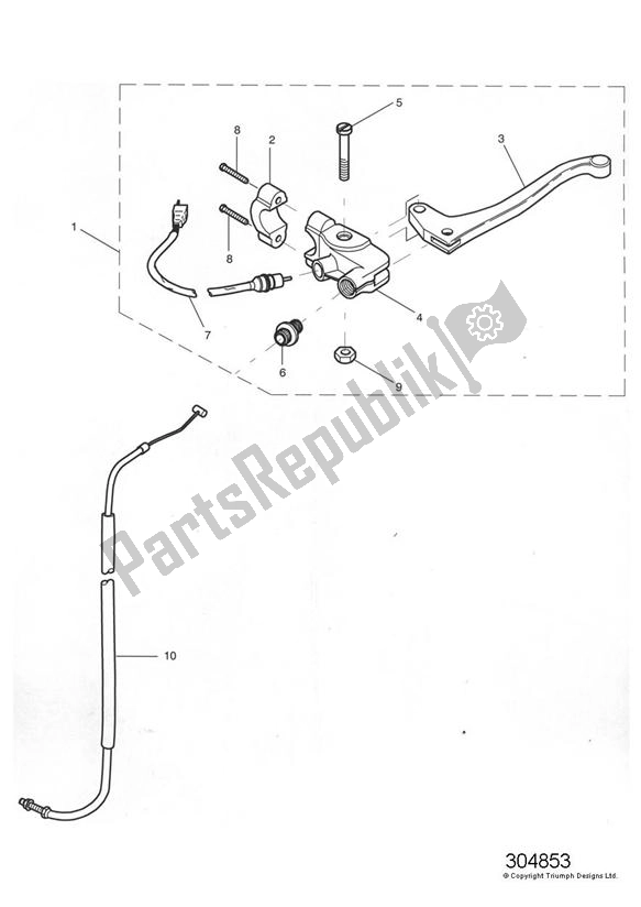 All parts for the Clutch Control of the Triumph TT 600 599 2000 - 2003