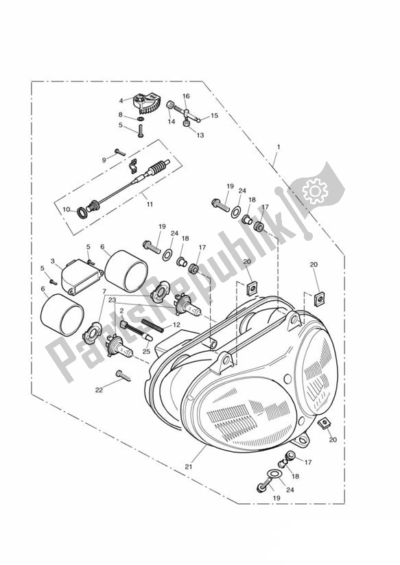 Todas as partes de Farol do Triumph Trophy From VIN 29156 1215 2018 - 2021