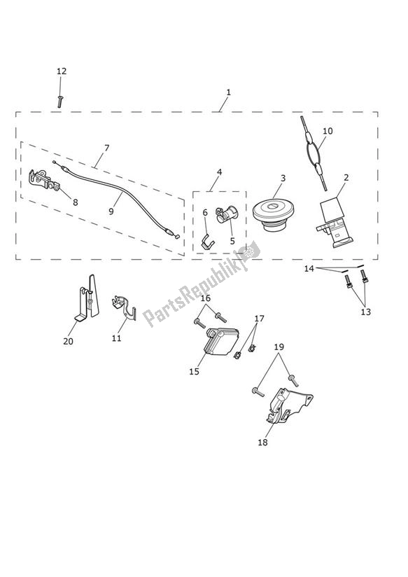 Tutte le parti per il Lock Set - Speed Twin From Vin Ae2311 del Triumph Speed Twin From VIN AE 2311 1200 2021 - 2024