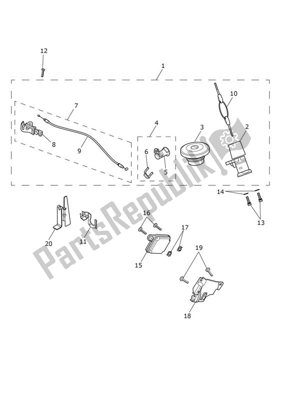 All parts for the Lock Set - Speed Twin Up To Vin Ae2310 of the Triumph Speed Twin UP TO VIN AE 2310 1200 2019 - 2020