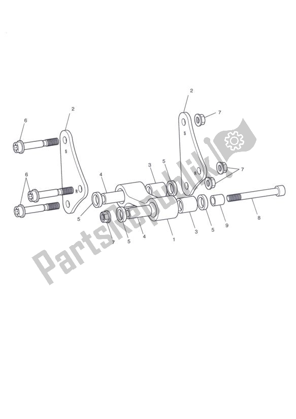 All parts for the Rear Suspension Linkage of the Triumph Tiger 1050 & SE 2007 - 2013