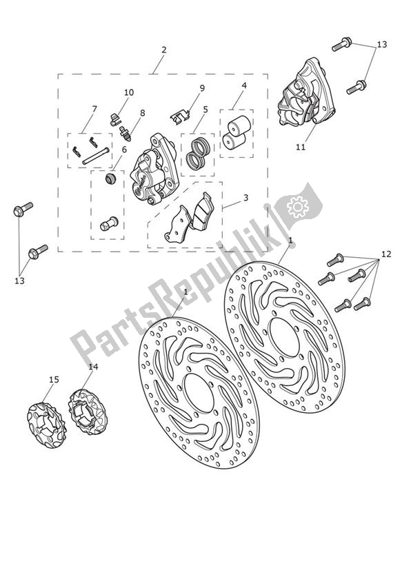 Tutte le parti per il Break Front del Triumph Speedmaster 1200 From AC 1201 2022 - 2024