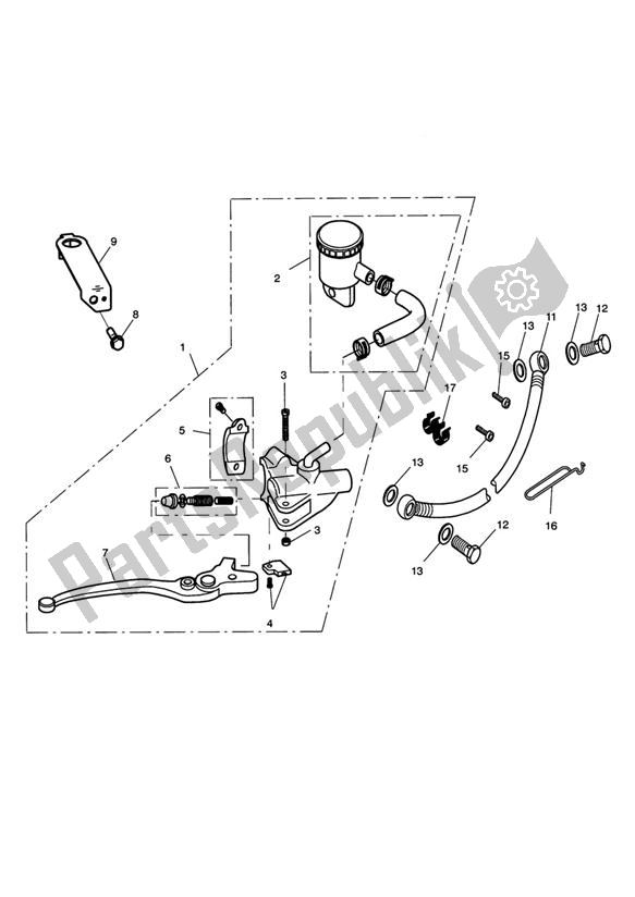 Alle onderdelen voor de Master Cylinder Assy Front van de Triumph Scrambler EFI UP TO 2015 865 2008 - 2016