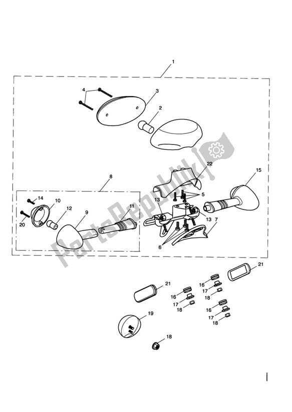 All parts for the Rear Light Indicator Rear of the Triumph Bonneville & T 100 Carburator 865 2001 - 2015