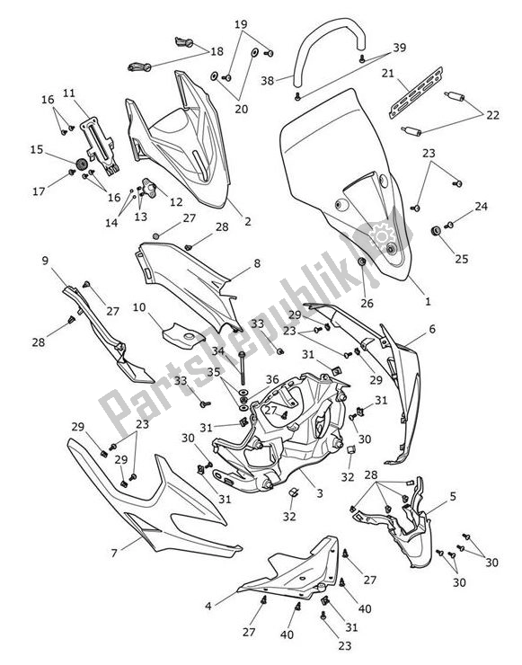 Todas as partes de Cabine do Triumph Tiger 660 Sport 2021 - 2024