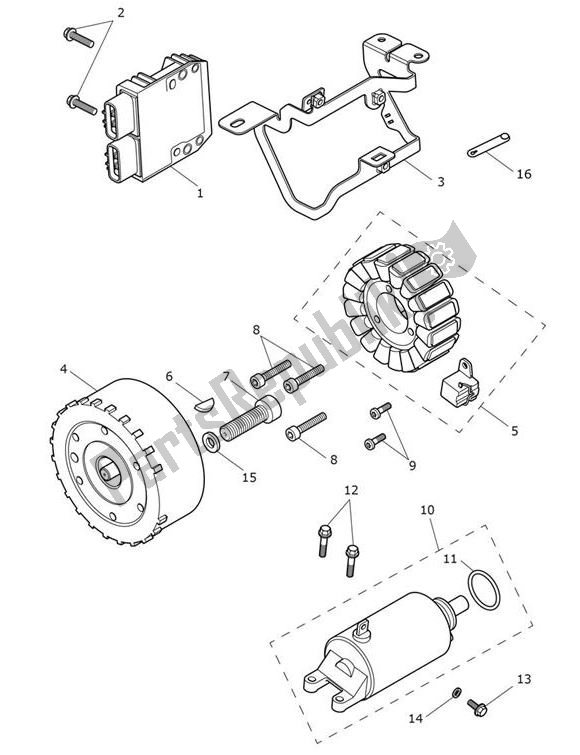 Toutes les pièces pour le Starter Generator du Triumph Tiger 660 Sport 2021 - 2024