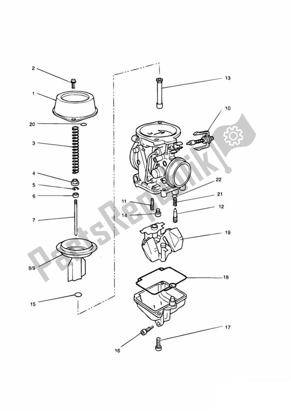 All parts for the Carburator Parts For 1240120-t0301 3zylinder of the Triumph Trophy UP TO VIN 29155 1215 2012 - 2017