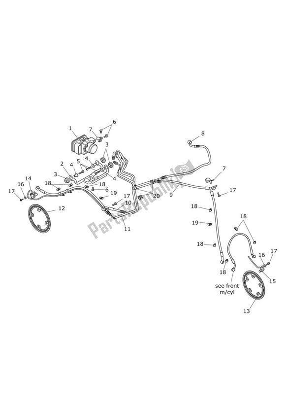 Todas las partes para Abs de Triumph Daytona 675 From VIN 564948 2017 - 2018