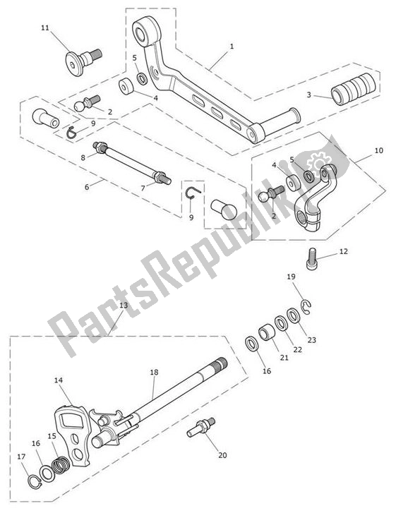 Tutte le parti per il Pedal Gears Without Quickshifter del Triumph Speed Triple RS From VIN 867601 1050 2018 - 2020