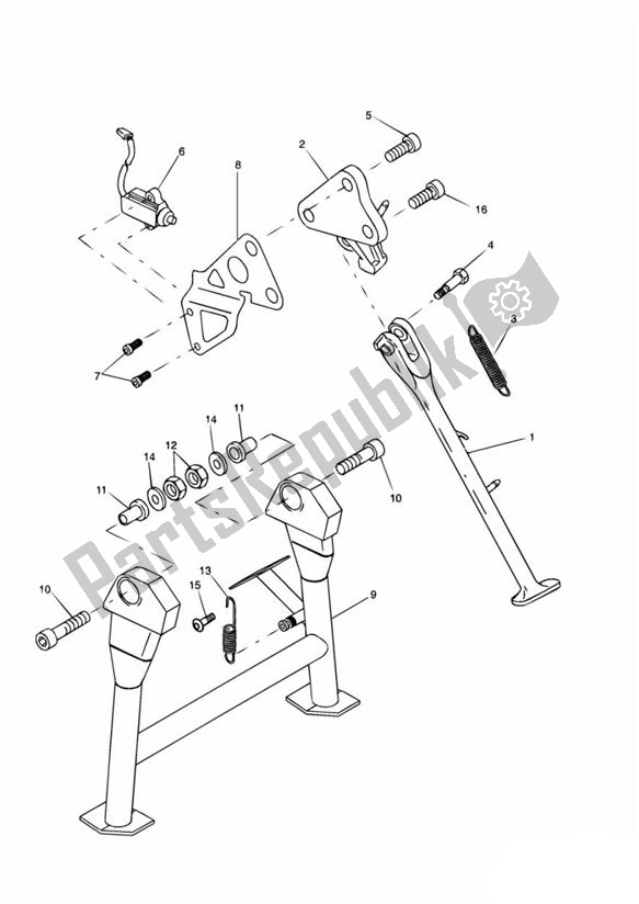 Tutte le parti per il Stand del Triumph Sprint ST 955I From VIN 139277 2002 - 2004