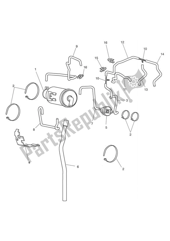 All parts for the Evap System California (not Roadster) of the Triumph Rocket III Classic 2294 2006 - 2010