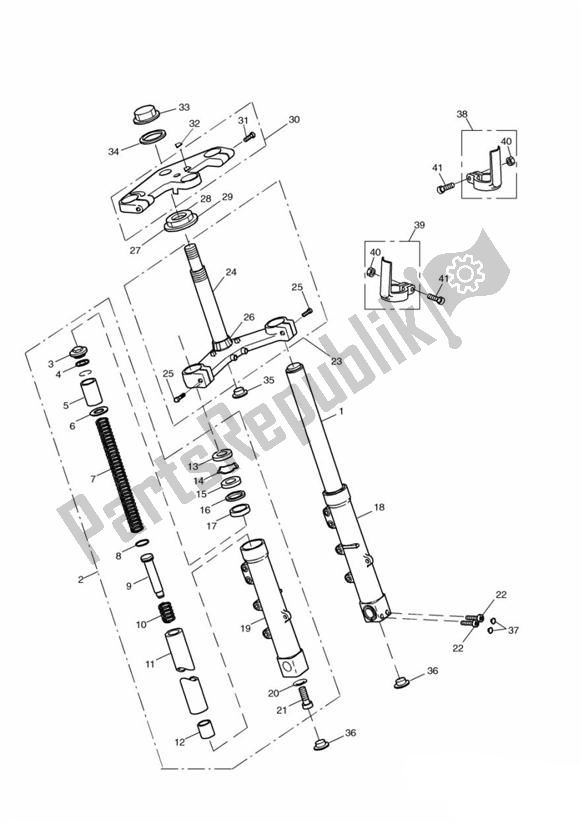 Wszystkie części do Przednie Zawieszenie Triumph Sprint RS 955 UP TO VIN 139276 1999 - 2002