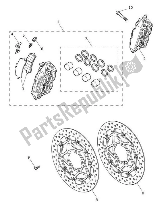 All parts for the Brake Front of the Triumph Speed Triple S From VIN 867685 1050 2018 - 2021