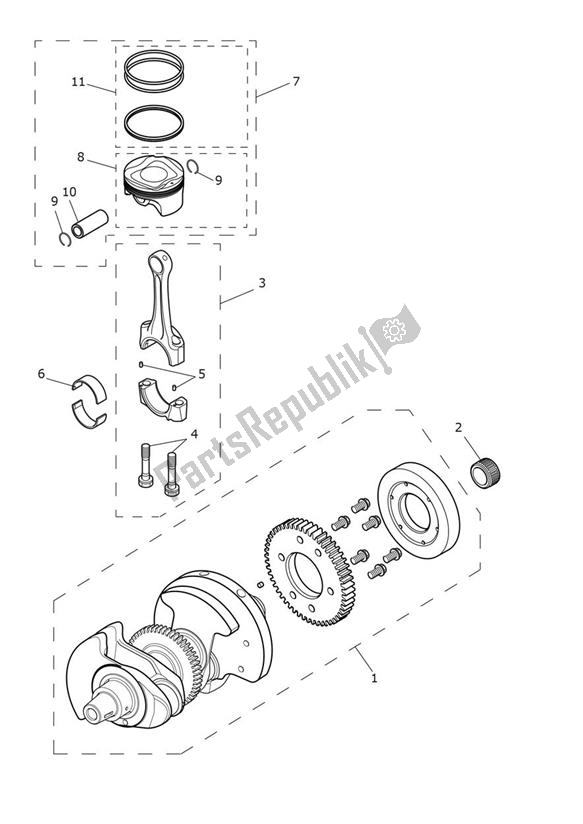 Tutte le parti per il Crank Shaft - Street Twin From Vin Ab9715 del Triumph Street Twin From VIN AB 9715 900 2019 - 2021